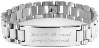 Amo Inglês Cocker Spaniel Gifts, eu gosto de um punhado de humanos e minha pulseira de escada de férias para cão cocker inglês, raças