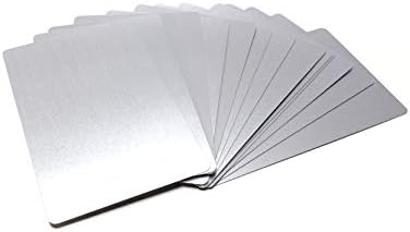 Pacote de 50 pacote de em branco de cartão de visita de alumínio, nomes de metal placa em branco 0,5 mm Material de