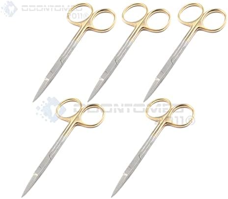 Odontomed2011 5 peças T/C O.R Grade Iris Scissors 4,5 Instrumentos de aço inoxidável de grau alemão reto ODM