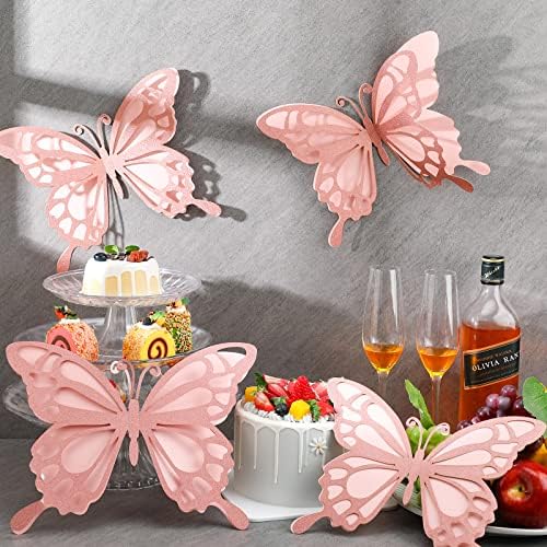 12 PCs Pap papel de decoração de festa de borboleta grande em 2 tamanho diferente 3d Decoração de parede de borboleta Conjunto de borboleta
