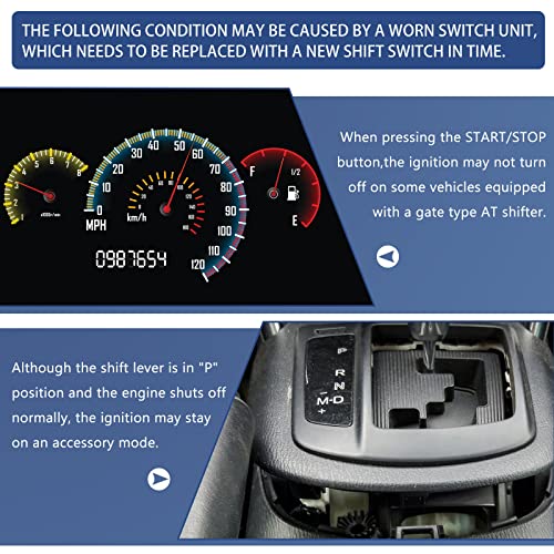 Dicmic no shifter switch com parafuso compatível com 2013-2014 Mazda CX-5 2014 Mazda 6 Substitua KDY0-46-040
