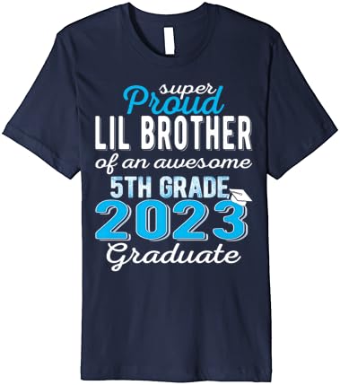 Orgulhoso irmão mais novo da camiseta premium de graduação da 5ª série 2023