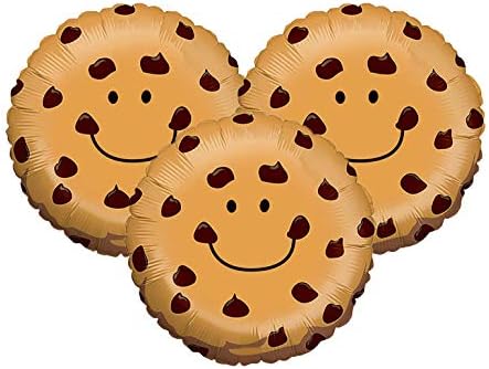 Conjunto de 3 biscoitos de chocolate 21 Balões de festa na folha