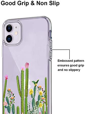 Caso UNOV compatível com o iPhone 11 limpo com design Slim Protective Soft TPU Padrão em relevo 6,1 polegadas