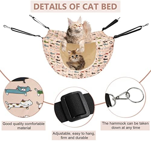 Rede de gaiolas de gato de ANBERCARE, pendurando gato de cama de estimação respirável e respirável para gatinho de filhote de filhote