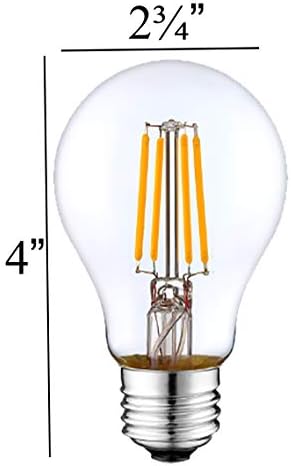 LED de iluminação elegante 4watt filamento A19 lâmpadas de cor azul - UL listadas, lâmpada de base e26 - economia de energia -