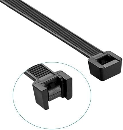 SuperUun AutoLocking Zip laços de 6 polegadas, 40 lbs de arame de resistência à tração Pacote de 100 preto e embalagem