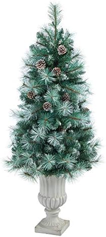 4,5 pés. Dica fosca A árvore de Natal Artificial da Mountain Pine Mountain Pine com 100 luzes claras, pinheiros e 228 galhos dobráveis