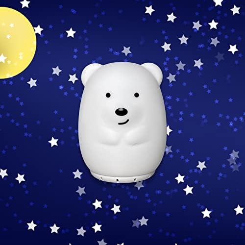 Luz noturna brilhante com alto -falante Bluetooth - Urso, Night Night Light, Luz de Berçário de Silicone para bebê