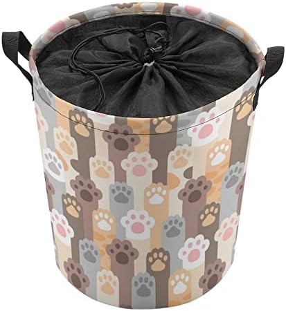 Pegada de gato pegada de lavanderia dobrável cesta de lavanderia grande cesto de lavanderia organizadora de brinquedos de cesta de armazenamento
