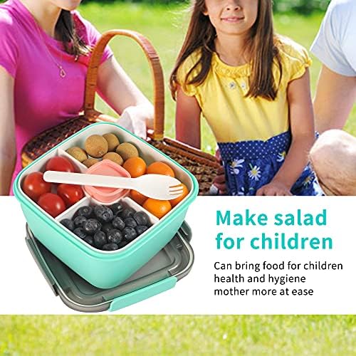 ShopWithGreen 52 oz para ir salada Recipiente de recipiente de almoço, sem BPA, caixas de baga mantêm fresco produzir