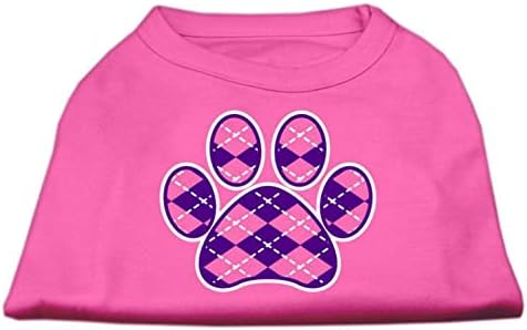 Mirage Pet Products Argyle Paw Purple Screen Print Shirt Red Xs