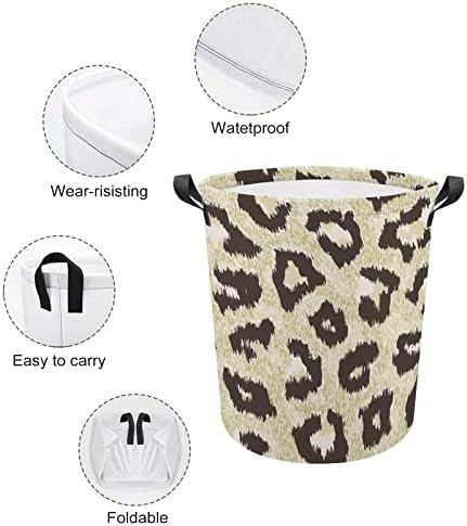 Cesta de lavanderia cesto de leopardo sexy cesto com alças cesto dobrável Saco de armazenamento de roupas sujas para