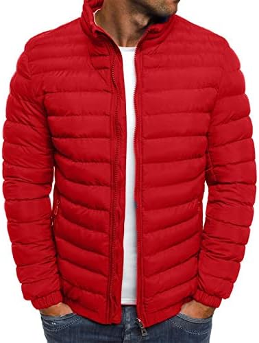 Casaco masculino, casacos de manga longa de tamanho grande, tendências de jackets ativos de zíper de pescoço alto de inverno se encaixam em cores sólidas4