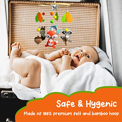 Everlove Woodland Baby Mobile para berço -crib -berçário Mobile para meninas, meninos com estrelas, animais e folhas -Brinquedos