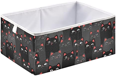 Emelivor Black Grey Gatos Cubo Bin Cubos de armazenamento dobráveis ​​Coscentes de brinquedos à prova d'água para caixas de