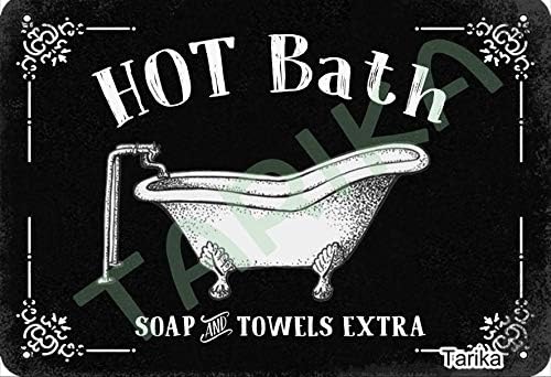 Sabão e toalhas de banho quente e toalhas extras de 20x30 cm Tin Retro Crafts Crafts Sinal para a cozinha de cozinha em casa Garagem