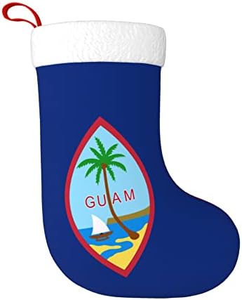QG ZZX Christmas meias com bandeira de punho super macio super macio de meias de natal guam