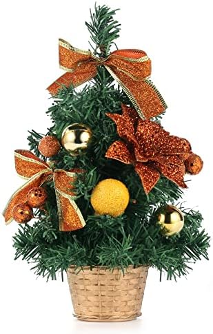 Mini árvore de Natal de 12 /30cm, árvore de Natal artificial pequena de mesa, árvore de Natal de Mini Desktop Premium, com ornamentos