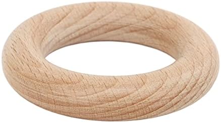 Anel de madeira, polimento fino de anéis de madeira ampla durável, superfície lisa de faia 30pcs para DIY