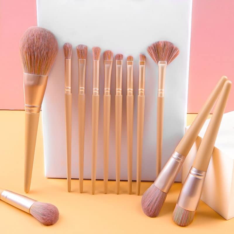 12 Brush de maquiagem Conjunto completo de ferramentas de beleza de sombra de sombra de blush de pó solto