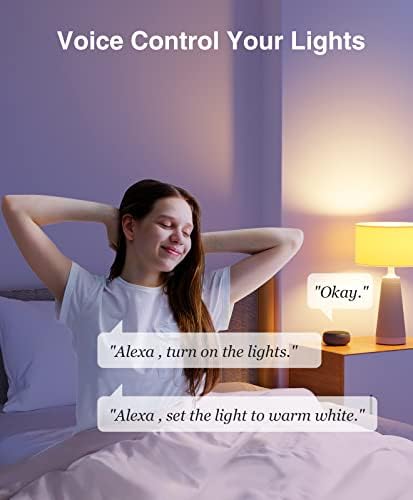 Lâmpadas de lâmpadas e luzes de cor de cor inteligentes, compatíveis com Alexa e Google Home Assistant, App Remote