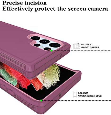 Qinmay para Samsung Galaxy S23 Caso Ultra com protetor de câmera da lente, Samsung S23 Ultra Caso Caso de 3 camadas para imposto pesado