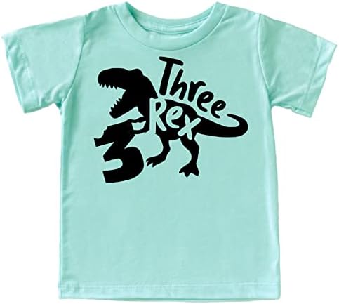 Três camisetas e raglans para meninas e meninos de terceiro aniversário