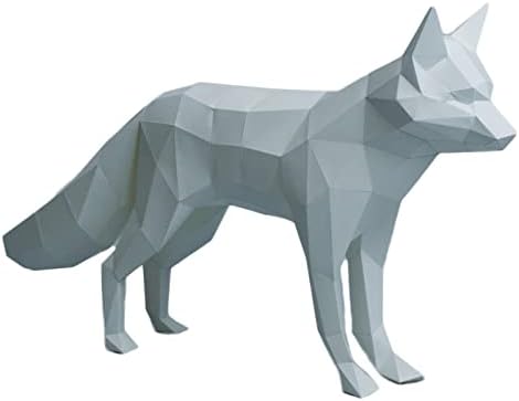 WLL-DP Snow Fox Papel Creative Escultura Diy Modelo de Arte Arte Troféu Geométrico Origami Puzzle 3D Decoração em