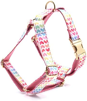 Arnês personalizado uoeidosb para cães pequenos 5pcs colar de cachorro de combinação grátis com nomes gravados corações rosa