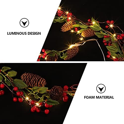 Valiclud Xmas LED Decorativa Lamp String String Like Rattan Rattan Pine Berry String Light Decoration
