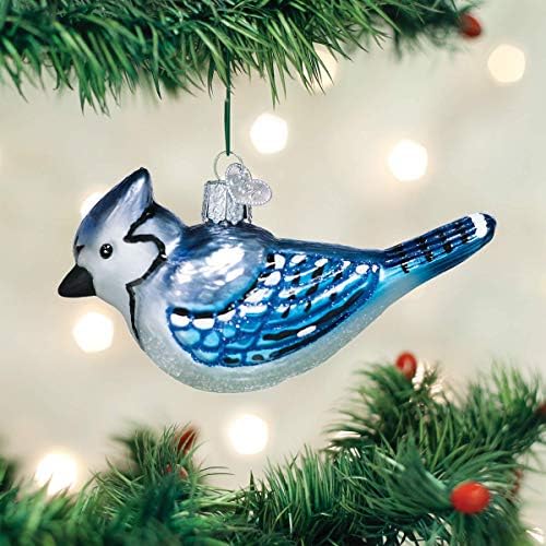 Old World Christmas Blue Blue Jay Glass Blown Ornament for Christmas Tree