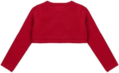 iiniim crianças meninas meninas de manga comprida renda malha bolero ombros de encolher suéter