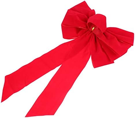 NUOBESTION 4PCS Christmas Wired Red Bow Christmas Wreath Gree