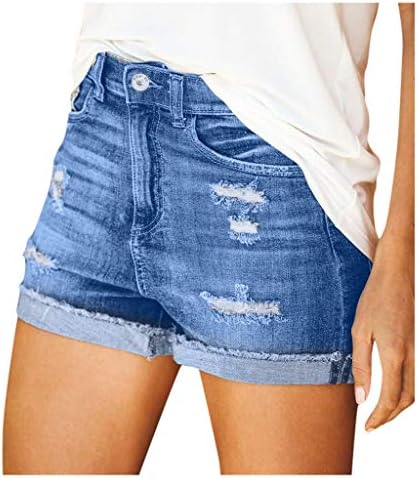 NIUQI SUMPLE JEAN SCORTS PARA MULHERES Lavar shorts jeans moda de moda casual short de jeans de jeans de ascensão média de ascensão
