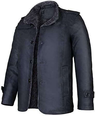 Neartime Men's Men com capuz de casaco de couro com capuz Autumn Winter Button Casual Jackets Térmica Top Top