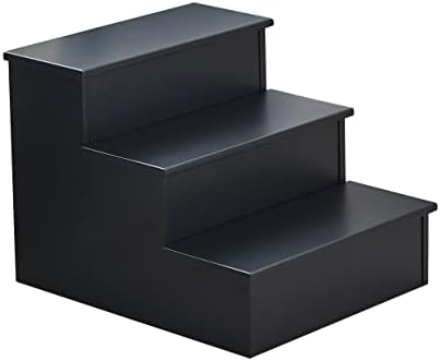 KB Designs - Banco de degrau de madeira de 3 etapas para adultos ou crianças, escadas de cachorro, preto