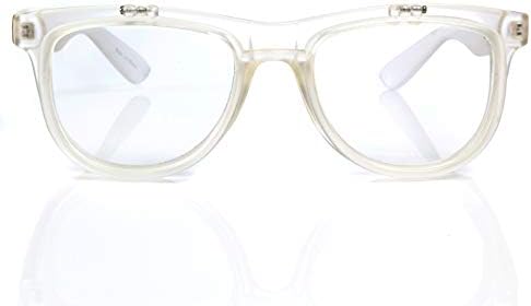 Óculos claros premium com lentes de flip de difração - ideal para festivais, luzes, raves, etc.