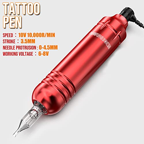 Kit de máquina de tatuagem rotativa para buracos para iniciantes kit de máquina de tatuagem de cartucho com 20 tintas coloridas kit