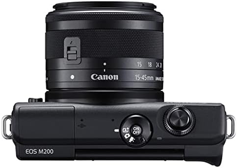 Câmera de espelho M200 Canon EOS M200 com EF-M 15-45mm f/3,5-6.3 é lente STM + EF-M 55-200mm f/4.5-6.3 é lente STM + 2x 64 GB Memória