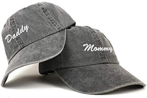 Script de vestuário da moda Mommy e Daddy Pigmment tingido de 2 PC Cap conjunto