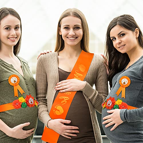 4 PCs Halloween Maternidade Sash Conjunto de abóbora mamãe para ser pai para ser pinos de corpete Happy Fall Tema Baby Show