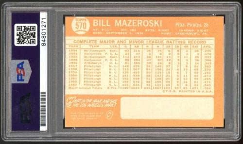 1964 Topps Bill Mazeroski 570 Autograph Autograph PSA Authentic ES1404 - Cartões autografados com aragrafia de beisebol