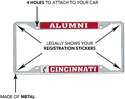 Universidade de Cincinnati Bearcats UC Metal Plate Frame para frente ou traseiro do carro oficialmente licenciado