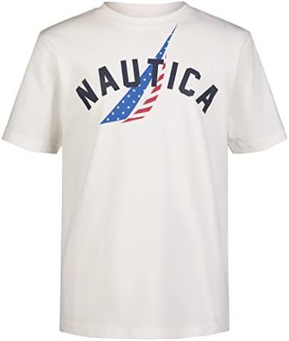 Camiseta de Crepinha Gráfica de Manga Curta dos Meninos Nautica
