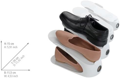 Organizadores de Wenko para zapatos, 4 uds. Rack de sapato, 11, 5 x 15 x 29 cm, cinza escuro