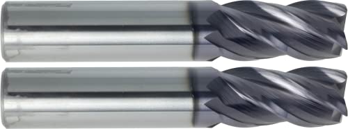 3pcs Solid Carbide Power End Mills, design de hélice variável, nariz quadrado, tialn revestido, 1/2 corte, 1-1/4 loc, 3 oal, 4 flauta,