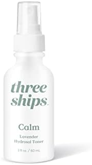 Três navios Toner de hidrosol de lavanda calmo - Tonics faciais veganos ilumina + hidrata - calmante e equilibrando