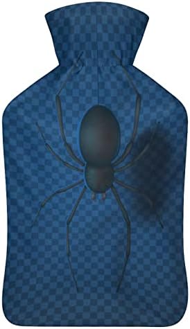 Garrafa de água quente de aranha preta com tampa macia 1l grande saco de quente clássico para os pés da mão do ombro pesco