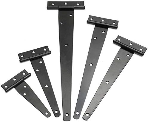 2 pcs t cinta de cinta dobradiça de dobradiça tira de celeiro de portas de porta de 2 polegadas a 12 polegadas - portões pretos/brancos